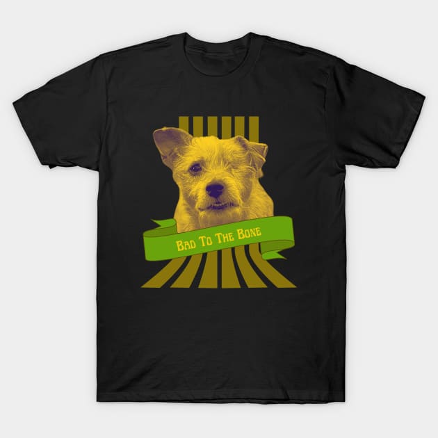 Bad to the bone one eyed dog T-Shirt by happygreen